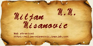 Miljan Mišanović vizit kartica